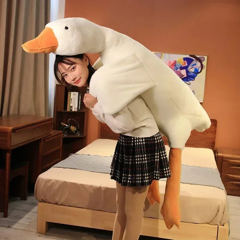 Side Sleep Body Pillow Huge White Goose Stuffed Animal Sleeping 130 Centimetre