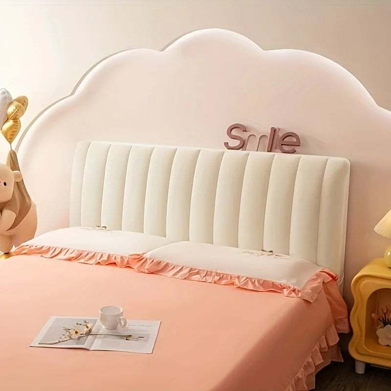 1 Sets of Hod Health & Home Off White Short Plush Super Soft Smooth Quilted Velvet Bed Headboard Cover 100X70cm