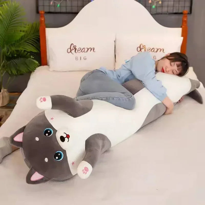 Side Sleeping Body Pillow Black Husky Long For Children Adults