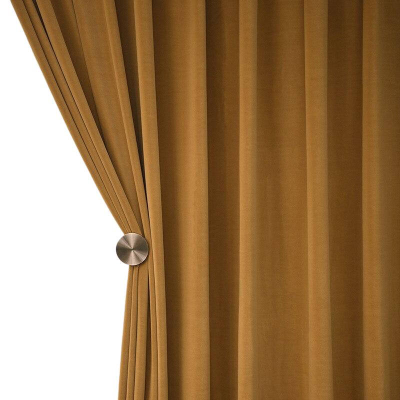 250 Centimetre Mustard High Quality Modern Velvet Blackout Curtains For