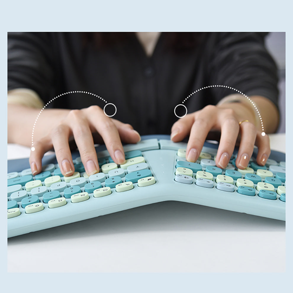 Bluetooth Keyboard And Mouse Combo Set Ergonomic Wireless Portable Device Purple