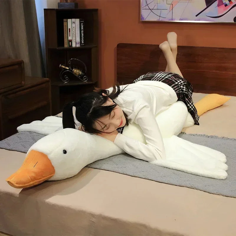 Side Sleep Body Pillow Huge White Goose Stuffed Animal Sleeping 130 Centimetre