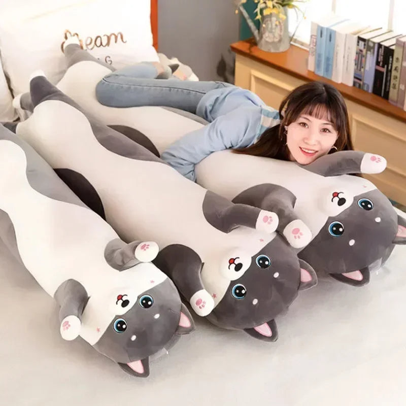 Side Sleeping Body Pillow Black Husky Long For Children Adults
