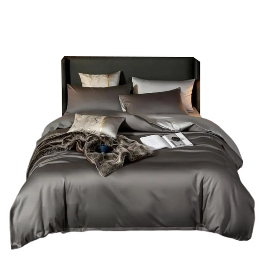 Bed Sheet Deep Grey Light Ultra Soft Egyptian Cotton Cover Double Size Set