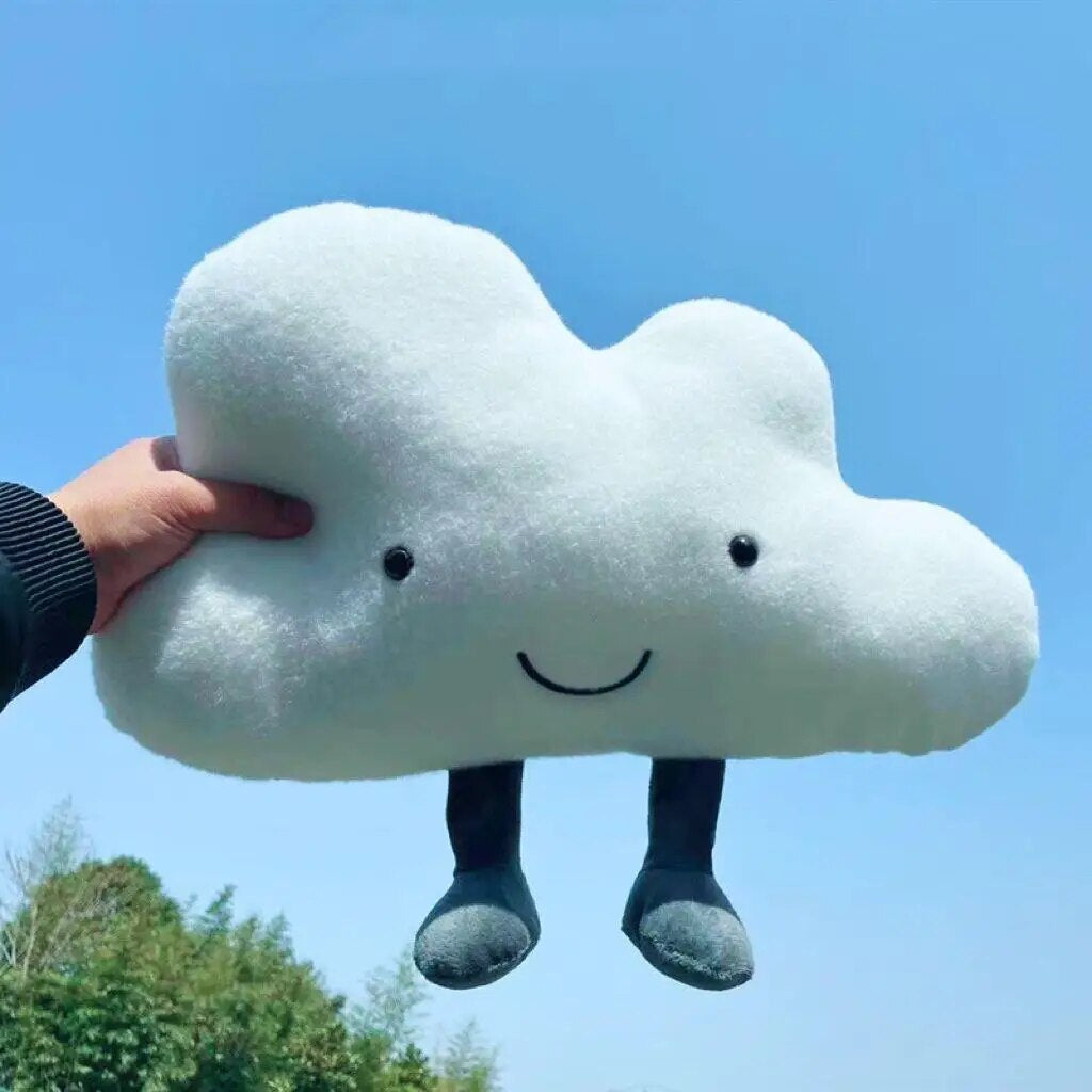 Plush Cloud Shape Pillow With Legs Soft Cushion For Decor Comfort