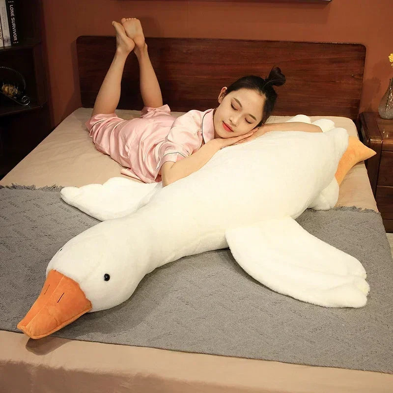 Side Sleep Body Pillow Huge White Goose Stuffed Animal Sleeping 130 Centimetre