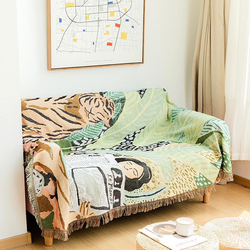 Tiger Throw Blanket Cozy Sofa Couch Bed Cover Outdoor Camping Mat Decor Tapestry
