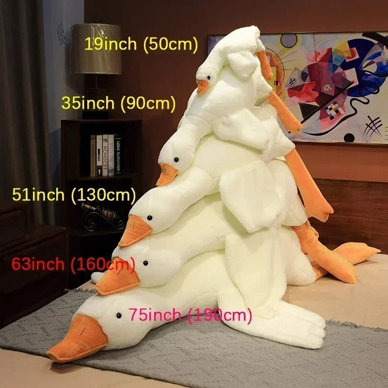 Side Sleep Body Pillow Huge White Goose Stuffed Animal Sleeping 130 Centimetre