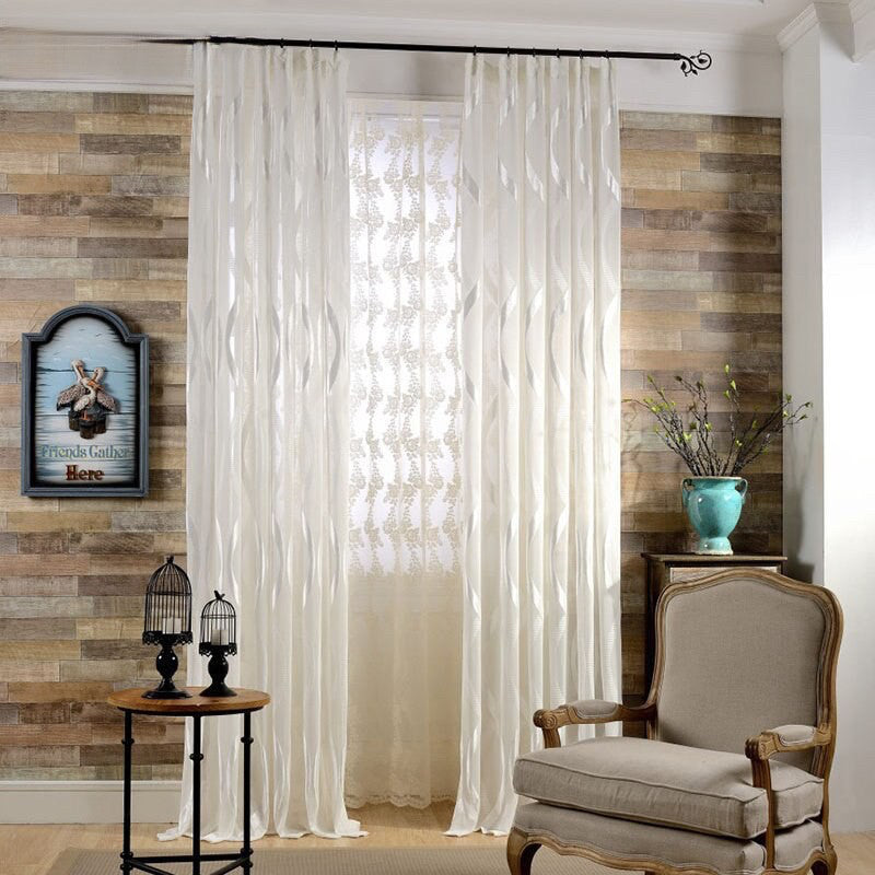 500Cm Curtains Plain White Modern Luxury Retro Style For Garden Decor