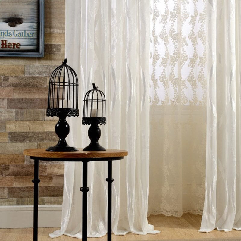 500Cm Curtains Plain White Modern Luxury Retro Style For Garden Decor