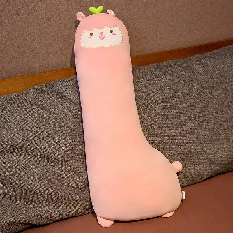 Side Sleeping Body Pillow Pink Lama Cartoon Animal Soft Cozy Long