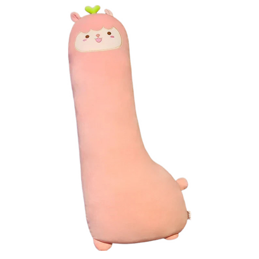 Side Sleeping Body Pillow Pink Lama Cartoon Animal Soft Cozy Long