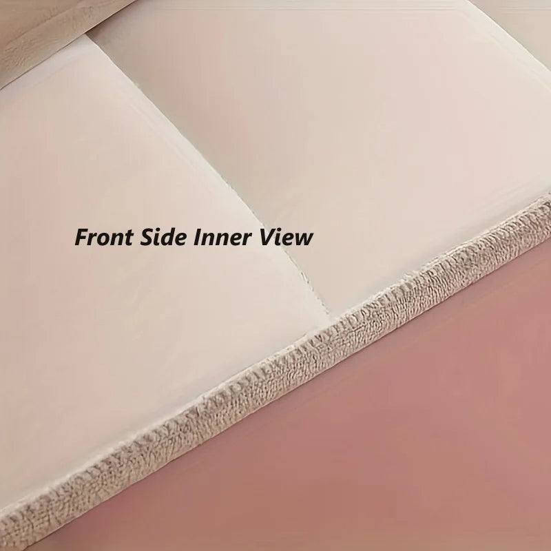 1 Sets of Hod Health & Home Off White Short Plush Super Soft Smooth Quilted Velvet Bed Headboard Cover 100X70cm
