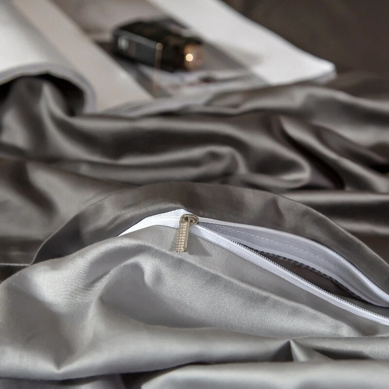 Bed Sheet Deep Grey Light Ultra Soft Egyptian Cotton Cover Double Size Set