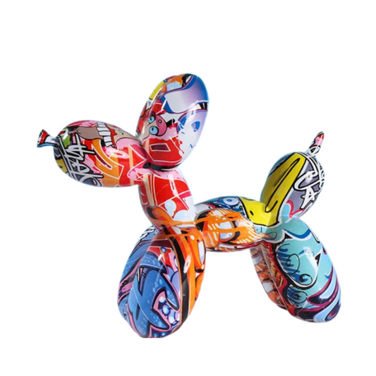 Figurine Nordic Balloon Dog Graffiti Resin For Living Room Decoration Accessories