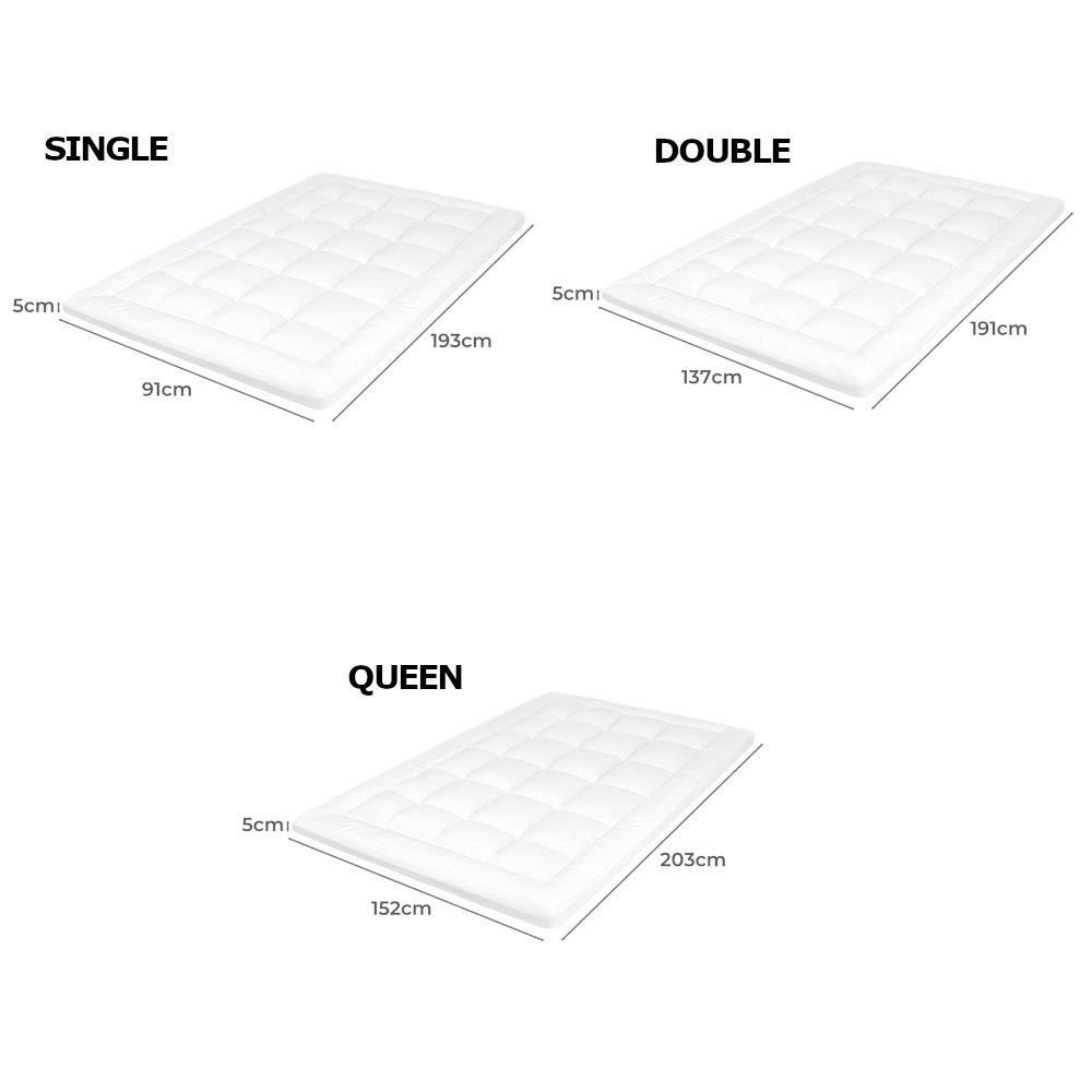 Dreamz Mattress Topper Pillowtop Cover Bed Protector Double