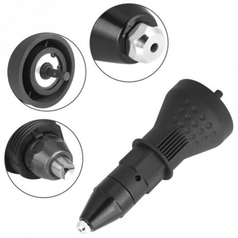 Drill Adapter Electric Riveter Gun Head Black