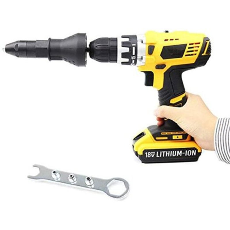 Drill Adapter Electric Riveter Gun Head Black