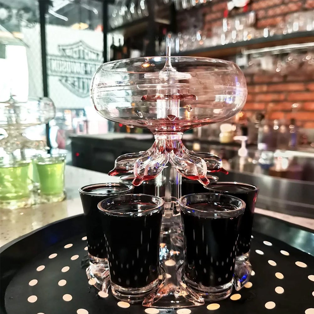 Drink Shot Dispenser With 6 Glasses Set Drinking Game Tool Party Supplies