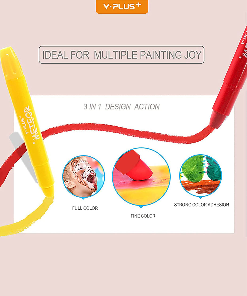 Yplus Silky Gel Crayon Set 12 Colours Non Toxic Washable Food Grade Safe Kids