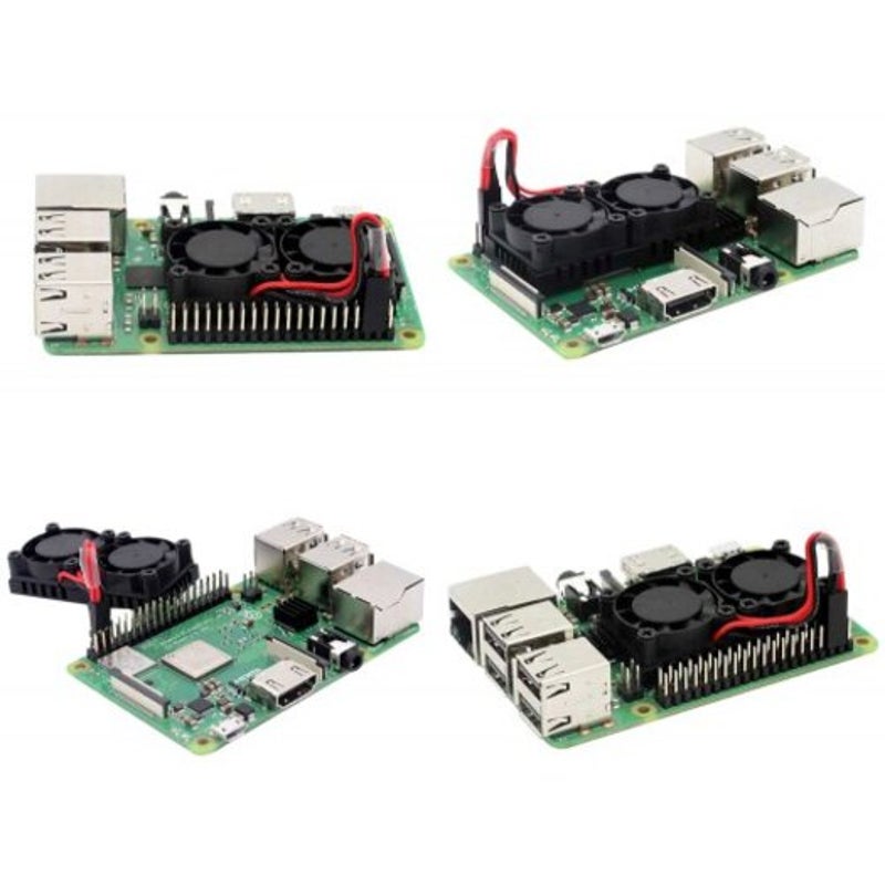 Dual Cooling Fan Kit For Raspberry Pi 3B / 2B Black