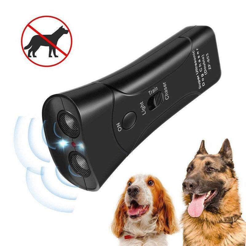 Bark Collars Devices Dual Head Portable Handheld Ultrasonic Pet Dog Repelled Control Training Trainer Black
