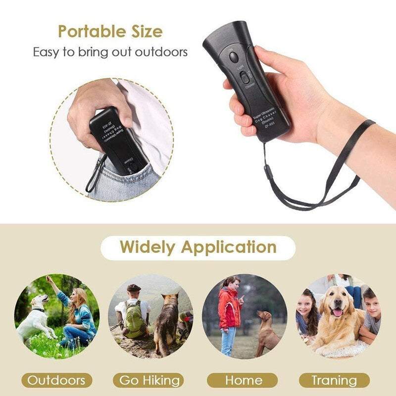 Bark Collars Devices Dual Head Portable Handheld Ultrasonic Pet Dog Repelled Control Training Trainer Black