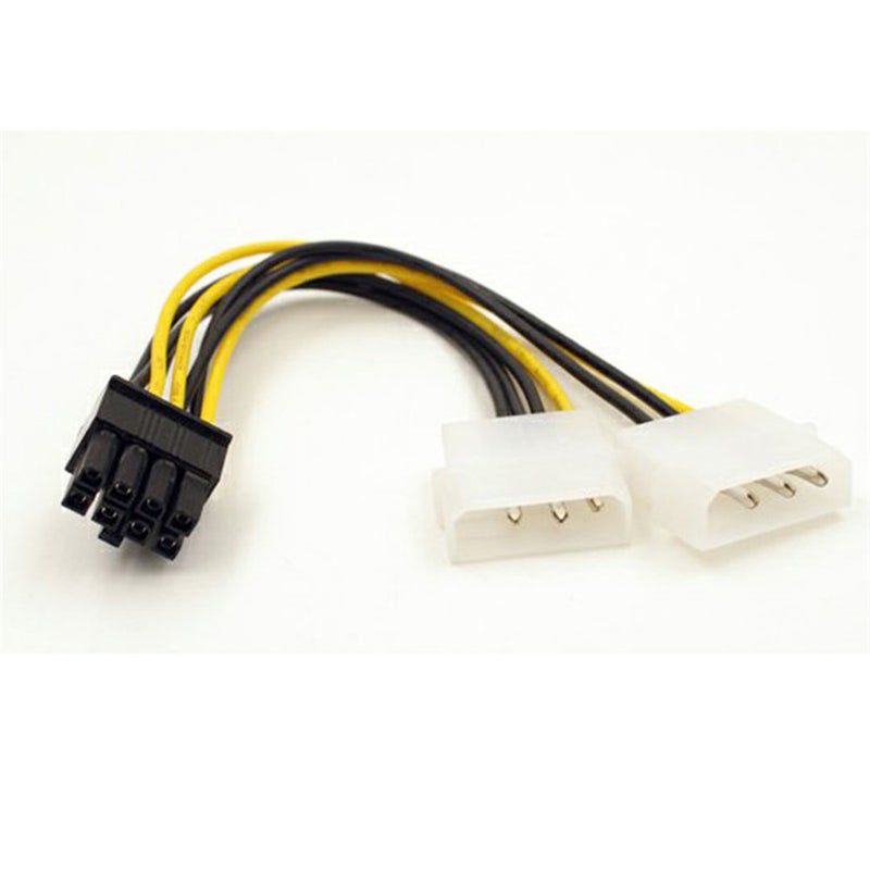 Dual Molex Lp4 Pin To 8 Pci E Express Converter Adapter Power Cable Wire