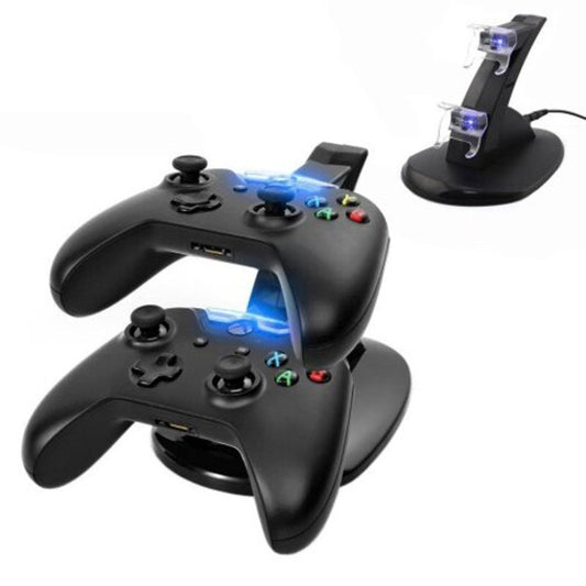 Dual Usb Charger Charging Station Dock For Xbox One / Slim Black 1 Set