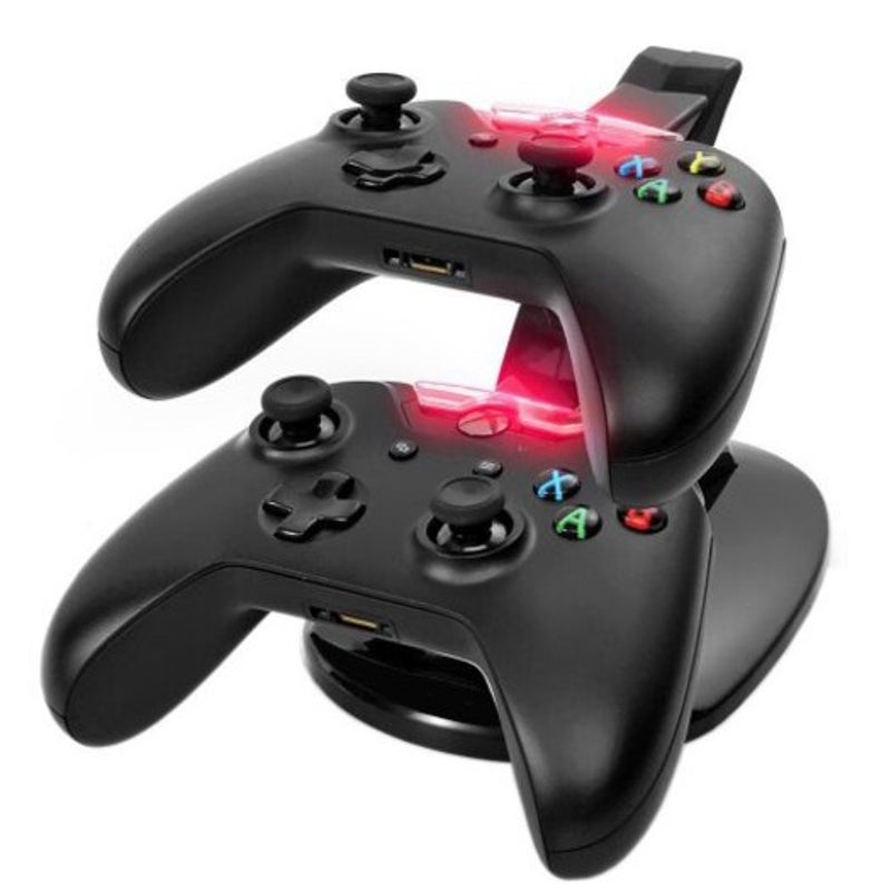Dual Usb Charger Charging Station Dock For Xbox One / Slim Black 1 Set