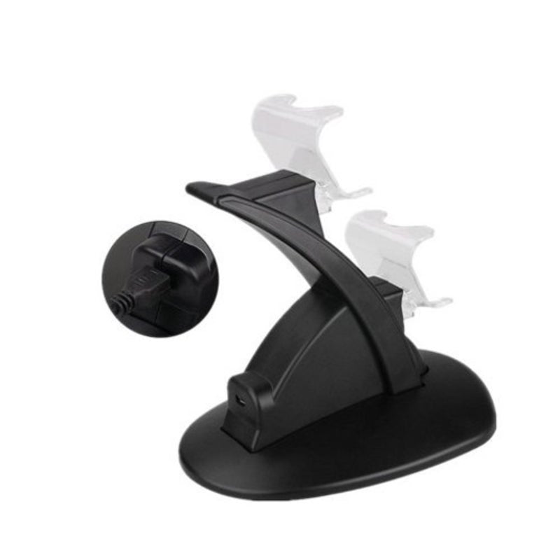 Dual Usb Charger Charging Station Stand For Ps4 / Pro Slim Black