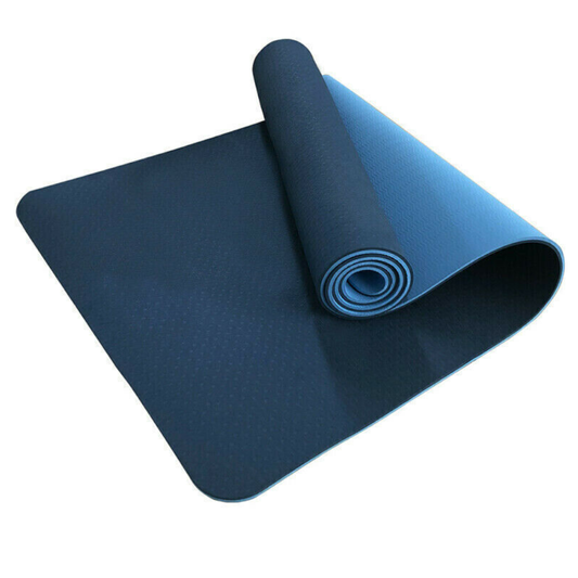 Dual Layer Tpe Yoga Mat Eco Friendly Fitness Gym Exercise Pilates Non Slip