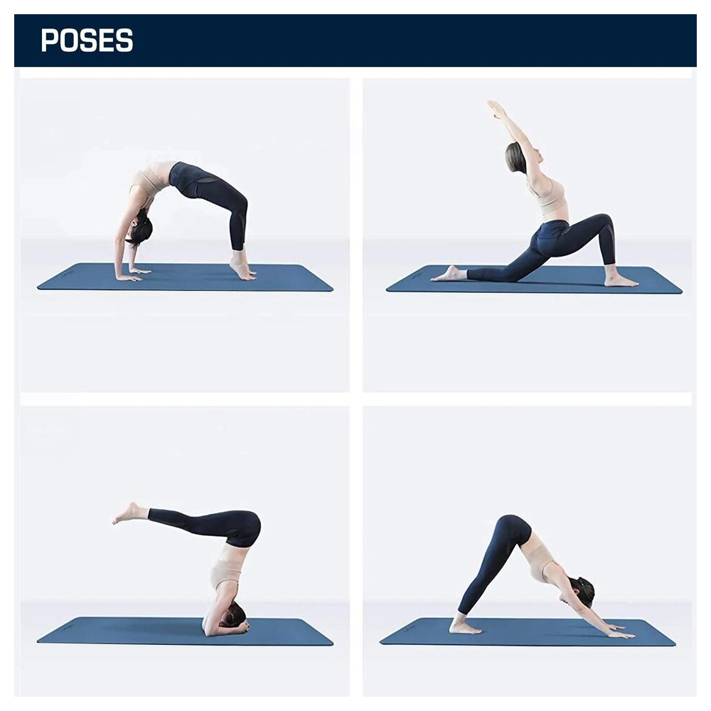 Dual Layer Tpe Yoga Mat Eco Friendly Fitness Gym Exercise Pilates Non Slip