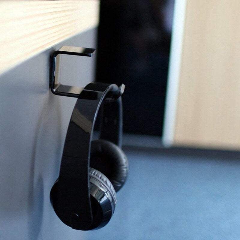 Universal Headphone Bracket Hanger Under Desk Wall Mounted Headset Holder Hook