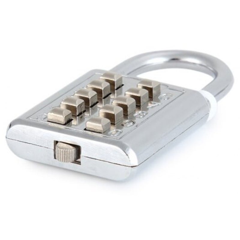 Durable Resettable Ten Number Combination Padlock Push Button Coded Lock