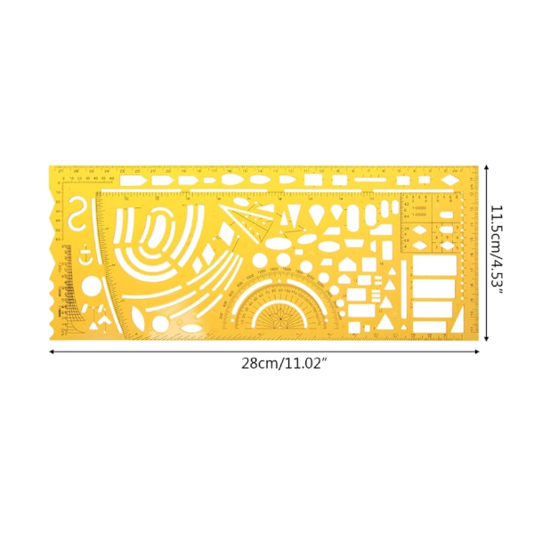 Professional Architectural Template Drafting Ruler Stencil Measuring Tool
