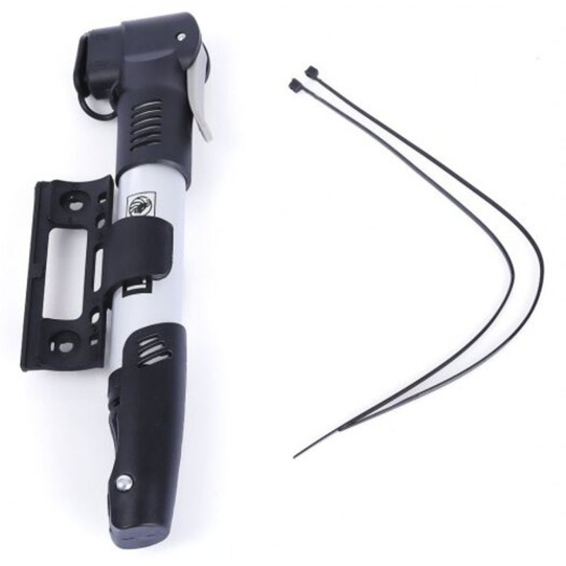 Bicycle Aluminum Alloy Pump Air Tire Inflator Silver And Black
