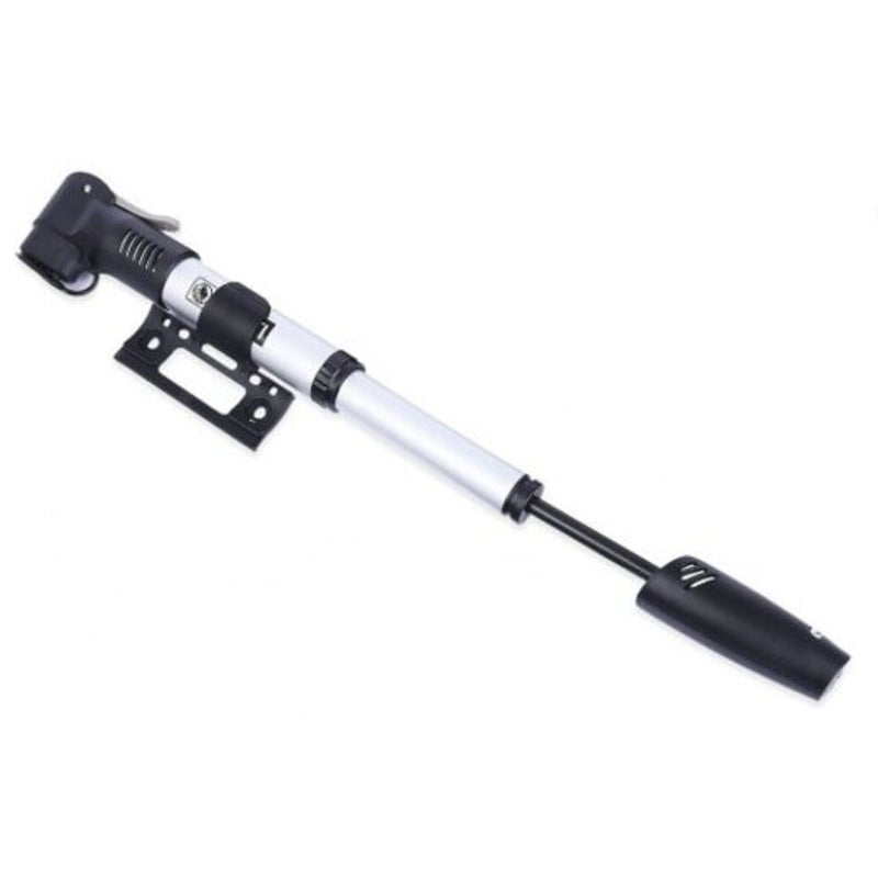 Bicycle Aluminum Alloy Pump Air Tire Inflator Silver And Black