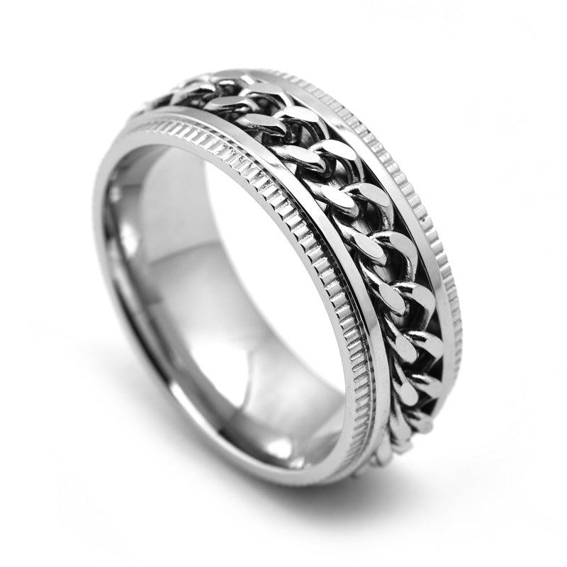 Veile Studios Stainless Steel Spinner Fidget Rings Men Jewellery