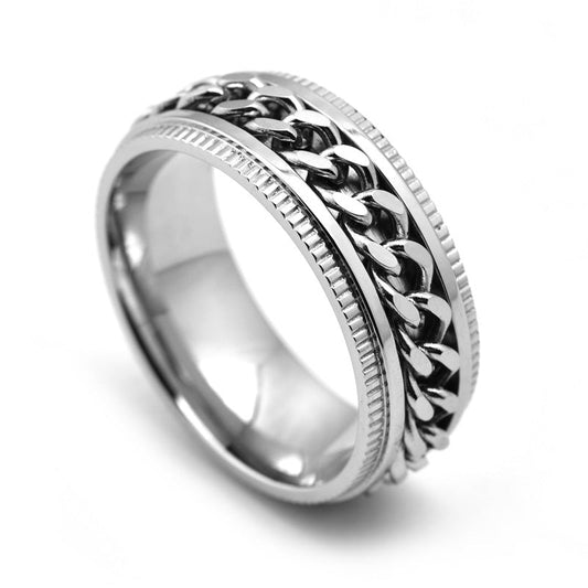 Veile Studios Stainless Steel Spinner Fidget Rings Men Jewellery