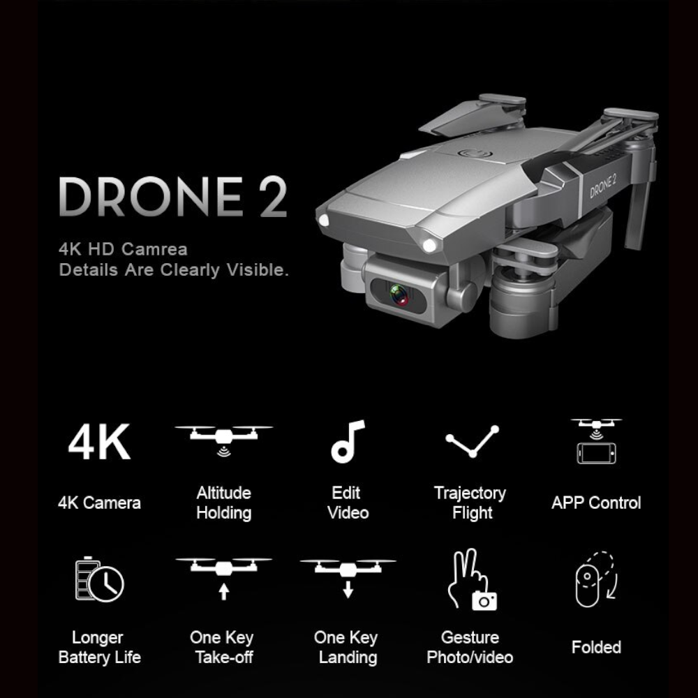 E68 Hd 4K Wide Angle Wifi Drone With Remote Control