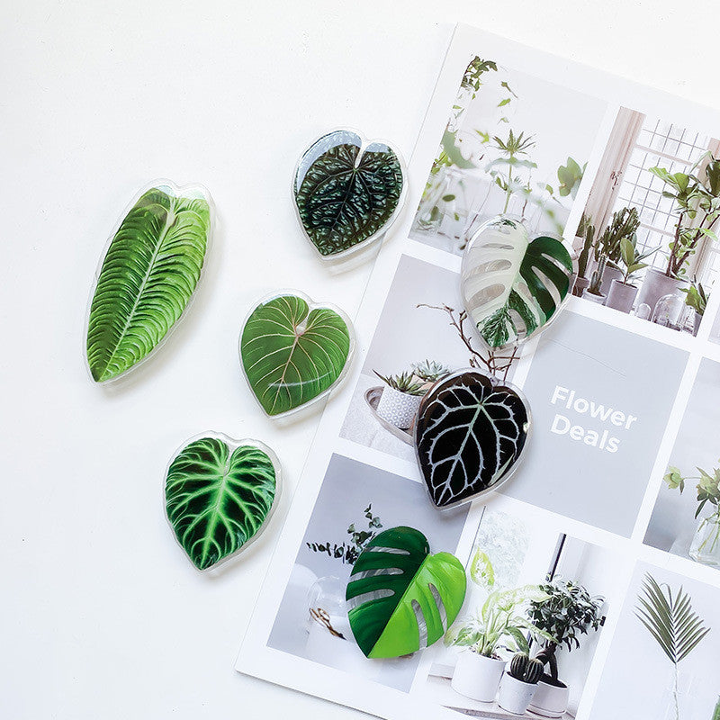 Cute Green Leaves Smart Phone Holder Finger Stand