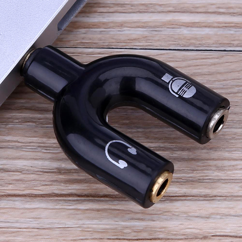 Earphone Connector Converter 3.5Mm Stereo Splitter Audio To Mic Headset Plug Adapter