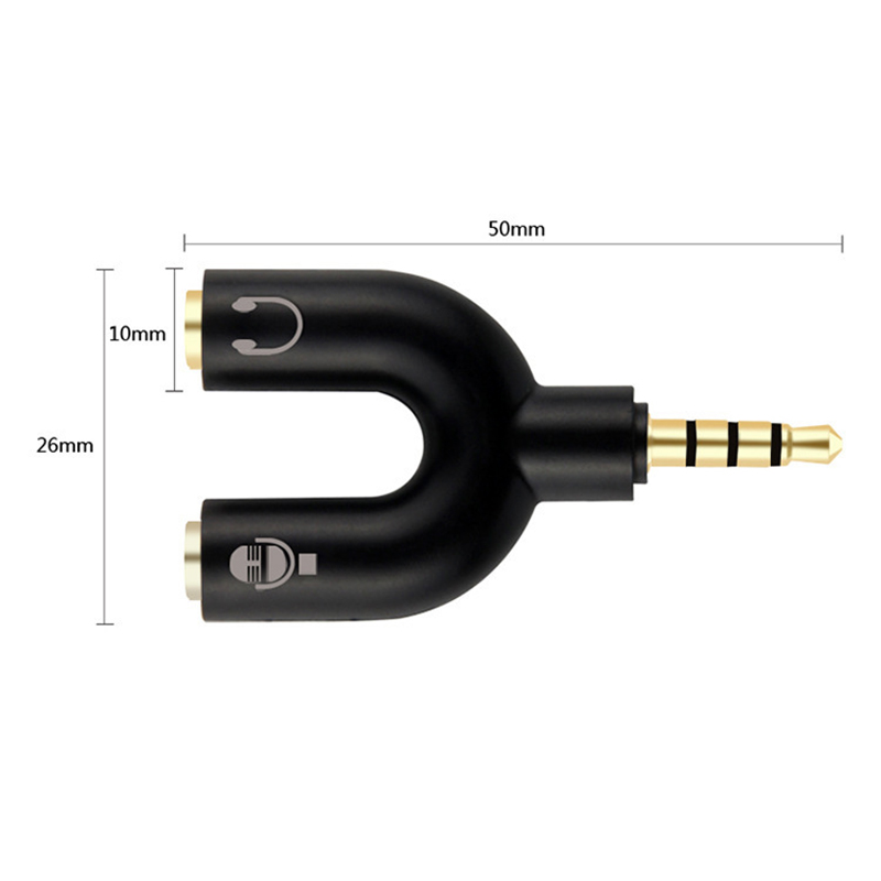 Earphone Connector Converter 3.5Mm Stereo Splitter Audio To Mic Headset Plug Adapter