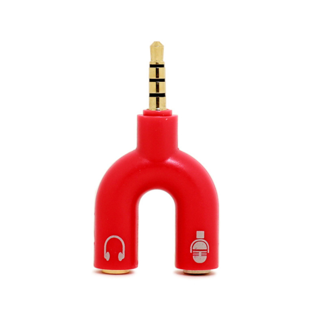 Earphone Connector Converter 3.5Mm Stereo Splitter Audio To Mic Headset Plug Adapter