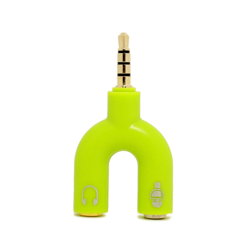 Earphone Connector Converter 3.5Mm Stereo Splitter Audio To Mic Headset Plug Adapter