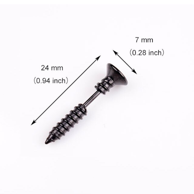 Veile Studios Earrings 4 Pairs Stainless Steel Women's Men's Screw Pierced Tunnel