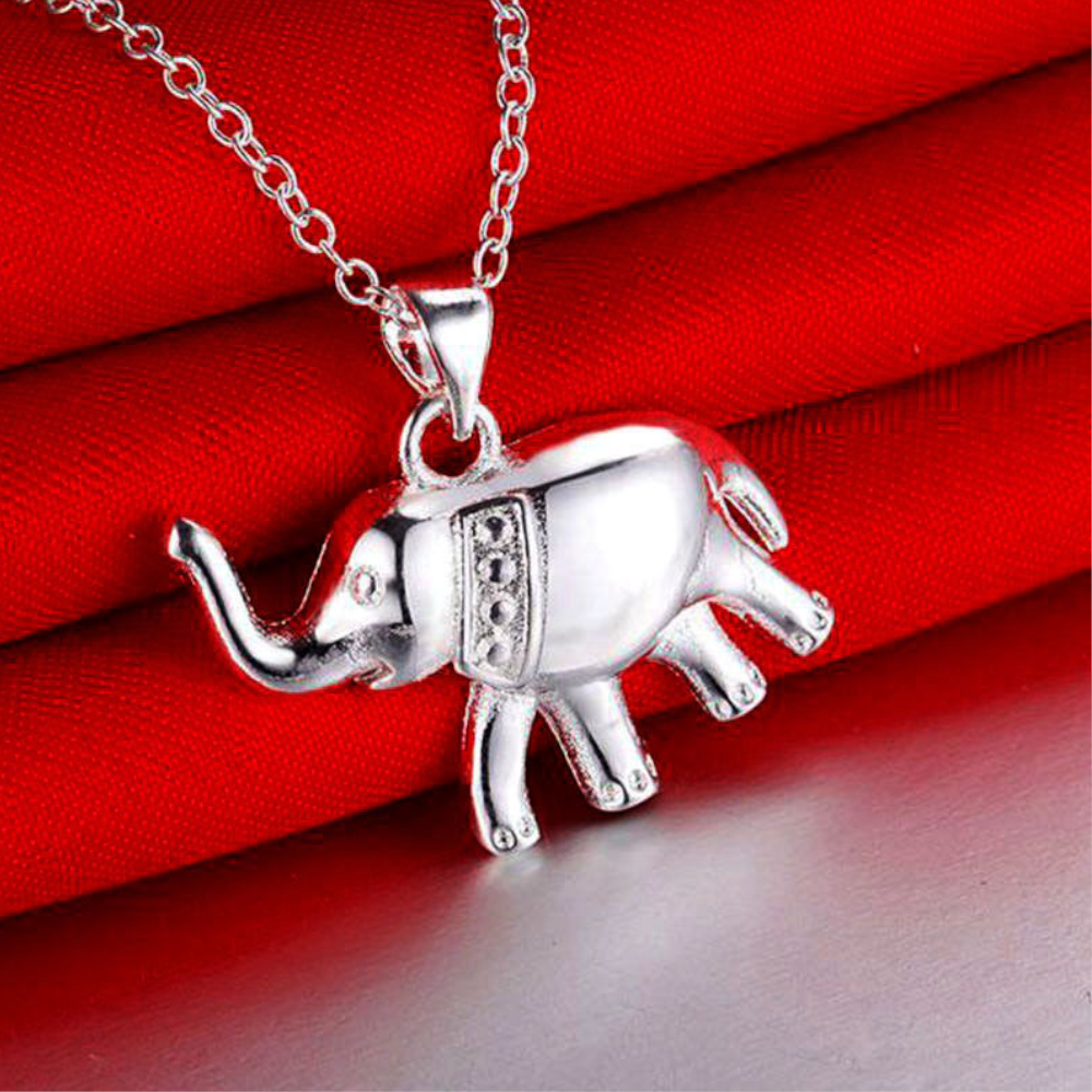 Earrings Elephant Silver Plated Good Luck Necklace Jewellery Set