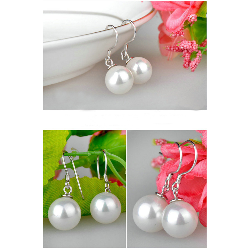 Veile Studios Earrings Exquisite Shell Beads Sterling Silver Freshwater Cultured Pearl Dangle Studs