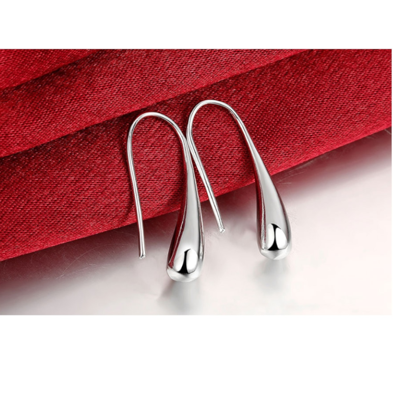 Veile Studios Earrings Simple Drop Hook Sterling Silver Tear